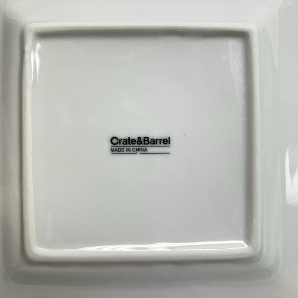 Crate & Barrel 6" Porcelain Square White Appetizer, Dessert Plates Set of 4 - Picture 3 of 5